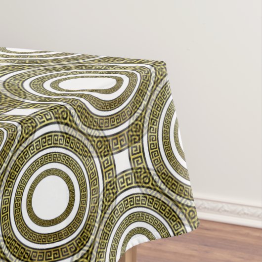 ギリシャの鍵Meander in Geometric Symmetry Artdeco テーブルクロス (インサイチュ)
