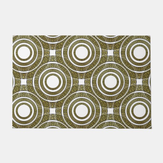 ギリシャの鍵Meander in Geometric Symmetry Artdeco ドアマット (正面)
