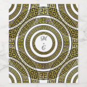 ギリシャの鍵Meander in Geometric Symmetry Artdeco ワインラベル (シングルラベル)
