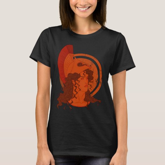 ギリシャの陶器 アテナ Tシャツ (正面)