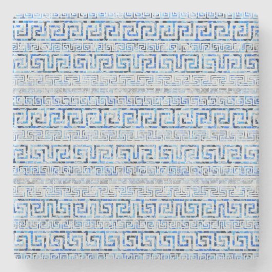 ギリシャの雷文パターン-ギリシャ人の鍵のオーナメント ストーンコースター (正面)