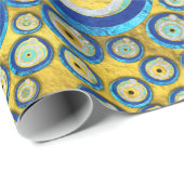 ギリシャの青いガラス悪のまなざしのお守りパターン ラッピングペーパー (ロールコーナー)