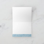 ギリシャの青いタイルの枠シンプルのエレガントな結婚式 サンキューカード (内部)