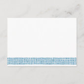 ギリシャの青いタイル枠のシンプル宛先の結婚式 エンクロージャーカード (裏面)