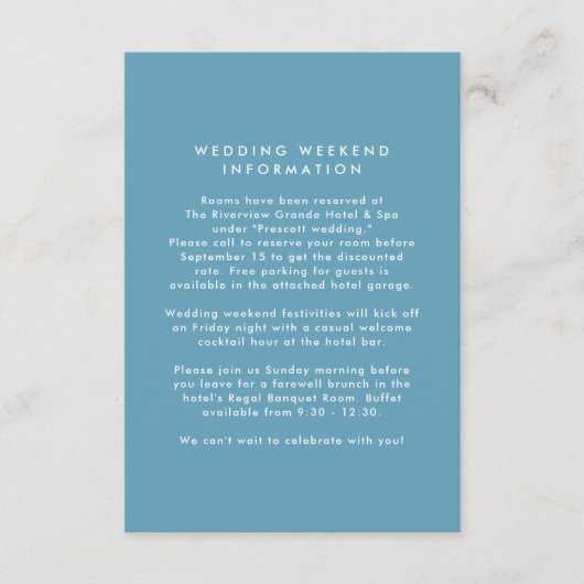 ギリシャの青いタイル枠のシンプル宛先の結婚式 エンクロージャーカード (正面)