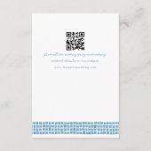 ギリシャの青いタイル枠のシンプル宛先の結婚式 エンクロージャーカード (裏面)