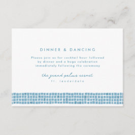 ギリシャの青いタイル枠シンプルの結婚披露宴 エンクロージャーカード