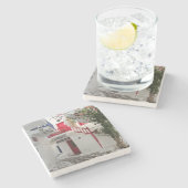 ギリシャの青いドアシリーズ9 ストーンコースター (横)