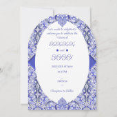 ギリシャの青いレースセラミック 招待状 (裏面)