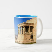 ギリシャの青い地平線上 ツートーンマグカップ (正面右)