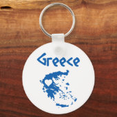 ギリシャの青と白の地図 キーホルダー (正面)