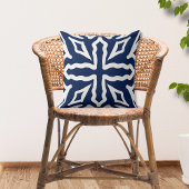 ギリシャの青と白の海地中海の岸 クッション