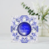 ギリシャの青と雪の花模様のセラミックレース シーズンカード (スタンド正面)