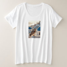 ギリシャの風景に立つ美しいフクロウ