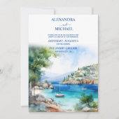 ギリシャの風景サントリ結婚ーニ 招待状 (正面)