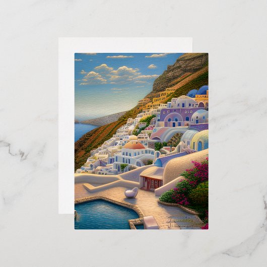 ギリシャの風景 箔シーズンポストカード (正面/裏面)