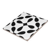 ギリシャの黒と白の花のタイル タイル (側面)