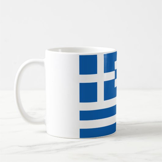 ギリシャの(ギリシャの)旗 コーヒーマグカップ (左)