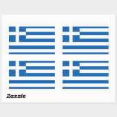 ギリシャのFOUR国旗「ΕΛΛΆΔΑ」 長方形シール (シート)