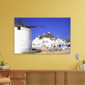 ギリシャのios。美しく鮮明な白と キャンバスプリント (インサイチュ (リビング))