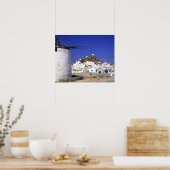 ギリシャのios。美しく鮮明な白と ポスター (キッチン)