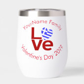 ギリシャのLOVEハート国旗パーソナライズされた赤 (背面)