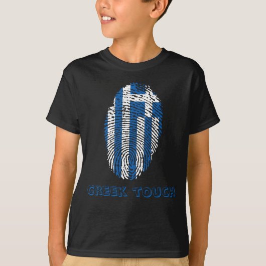 ギリシャのtouchの指紋の旗 tシャツ (正面)