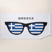 ギリシャはカスタムな文字のビーチタオルを影で覆います ビーチタオル (正面)