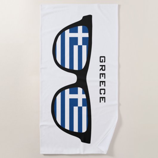 ギリシャはカスタムな文字のビーチタオルを影で覆います ビーチタオル (正面)