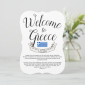 ギリシャへようこそ | デスティネーション ウェディング フェイバー 招待状 (スタンド正面)