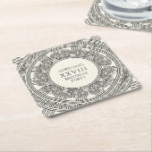 ギリシャまたはローマをテーマにした誕生日パーティー スクエアペーパーコースター (アングル)