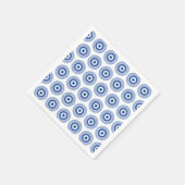 ギリシャアステカ円鍵悪い目パターンブルー スタンダードカクテルナプキン (角)