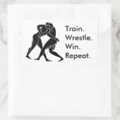 ギリシャアスリートスポーツレスリング勝利の公式 長方形シール (バッグ)