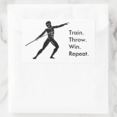 ギリシャアスリートスポーツ感動的スタンプ 長方形シール (バッグ)