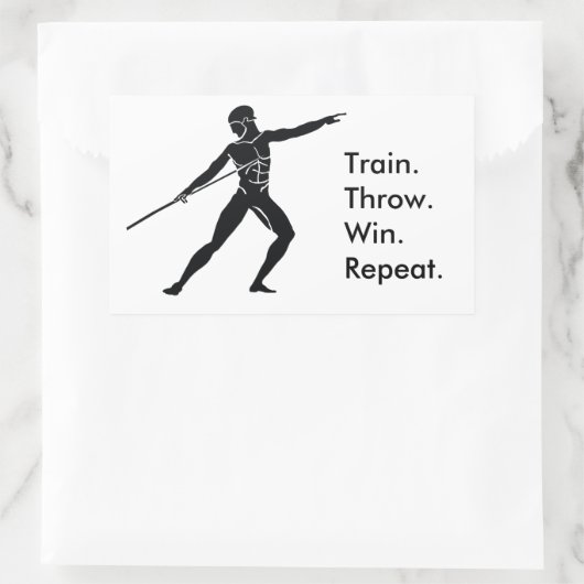 ギリシャアスリートスポーツ感動的スタンプ 長方形シール (バッグ)