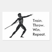 ギリシャアスリートスポーツ感動的スタンプ 長方形シール (正面)