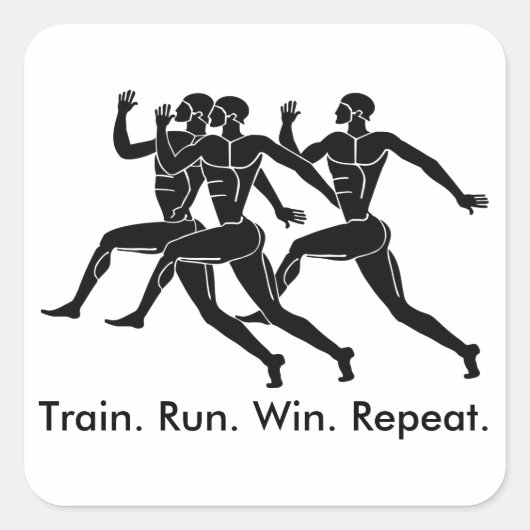 ギリシャアスリートスランニングポーツの勝利の公式 スクエアシール (正面)