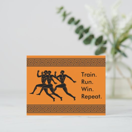 ギリシャアスリートスランニングポーツの勝利の公式 ポストカード (スタンド正面)