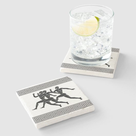 ギリシャアスリートランニングズホワイト ストーンコースター (横)