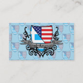 ギリシャアメリカの盾の旗 名刺 (裏面)