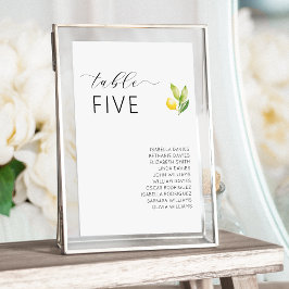 ギリシャイタリアンレモンシトラス結婚のテーブル番号 テーブルナンバー