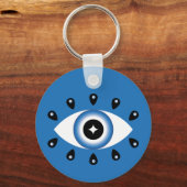 ギリシャイブアイブルー白黒 キーホルダー (裏面)