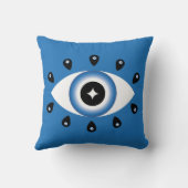 ギリシャイブアイブルー白黒 クッション (裏面)