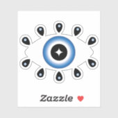 ギリシャイブアイブルー白黒 シール (シート)