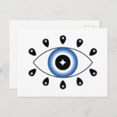 ギリシャイブアイブルー白黒 ポストカード (正面/裏面)