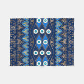 ギリシャイブイドアイオーナメント フリースブランケット (正面(横))