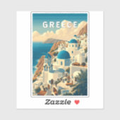 ギリシャイラストレーショントラベルアートヴィンテージ シール (シート)