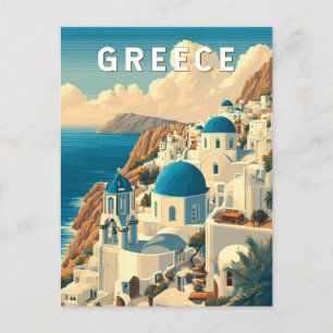 ギリシャイラストレーショントラベルアートヴィンテージ ポストカード