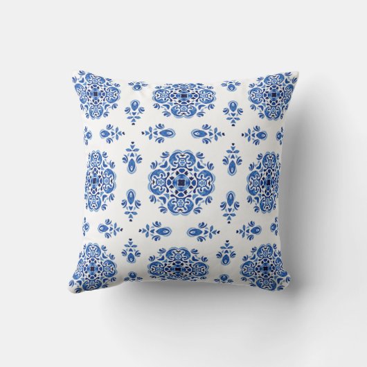 ギリシャエレガントの地中海の水の色の混合ティル クッション (裏面)