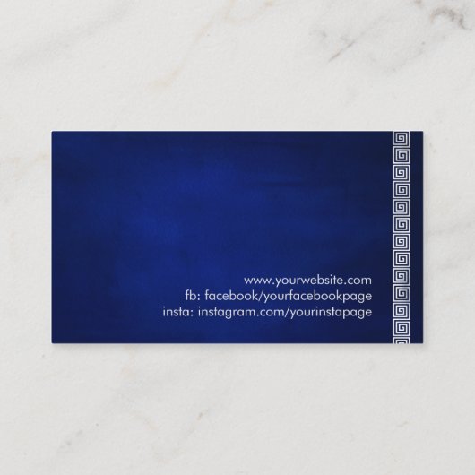 ギリシャエレガントミアンダー鍵モノグラムパール 名刺 (裏面)